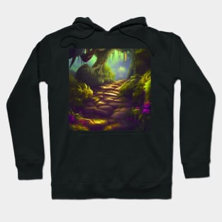 Fantasy Green House In a Greenery Scene, Fantasy Cottagecore artwork Hoodie